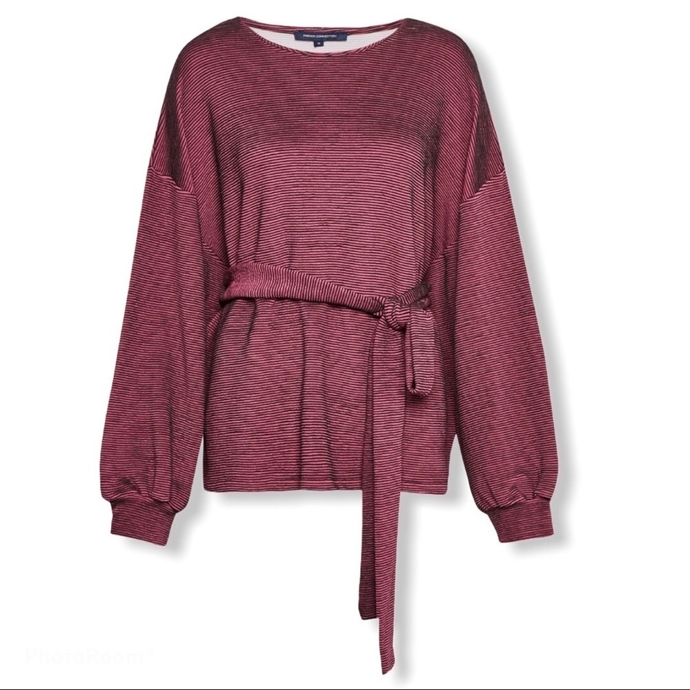 French Connection Burgundy Striped Sweater - Picture 5 of 5